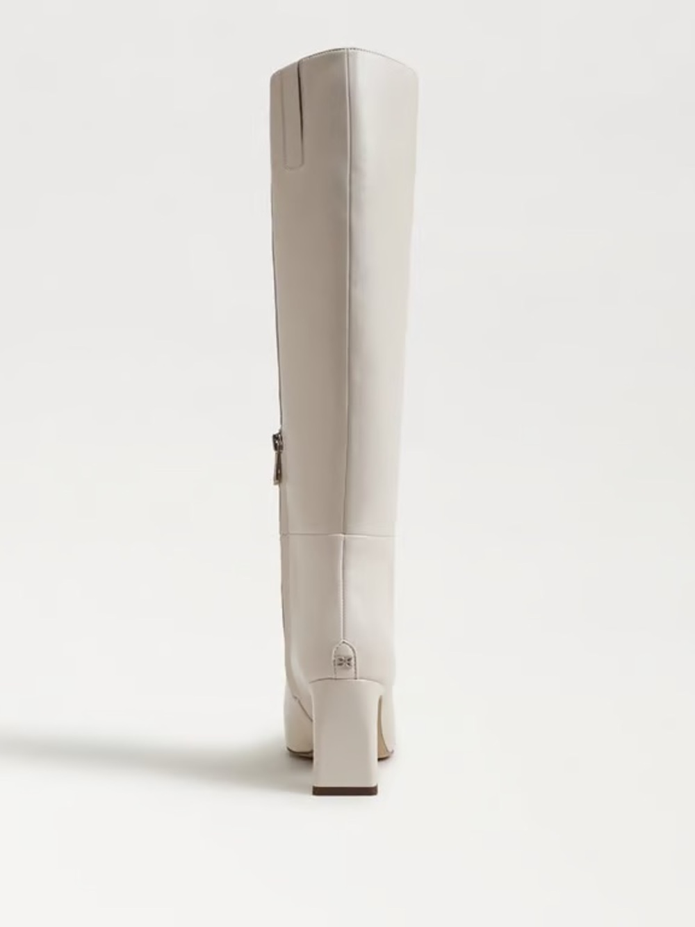 Sam Edelman Knee High 4" Block Heel Ivory Cream Leather Boots (10) - Picture 2 of 10
